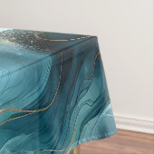 Gouden Oceaangolf Abstracte Golven Tafelkleed (Voorbeeld)