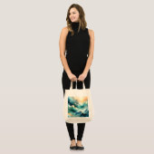 Gouden Oceaangolf Abstracte Golven Tote Bag (Voorkant (model))