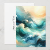 Gouden Oceaanstroom Abstracte Golven Aankondiging (Voorkant / Achterkant)