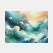 Gouden Oceaanstroom Abstracte Golven Deurmat (Voorkant)