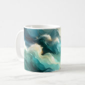 Gouden Oceaanstroom Abstracte Golven Koffiemok (Voorkant links)