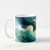 Gouden Oceaanstroom Abstracte Golven Koffiemok (Links)