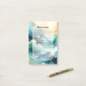 Gouden Oceaanstroom Abstracte Golven Post-it® Notes (Op bureau)