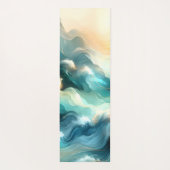 Gouden Oceaanstroom Abstracte Golven Yogamat (Achterkant)