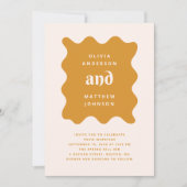 Gouden Ochre Moderne Trouw | Mosterdgolf + QR-code Kaart (Voorkant)