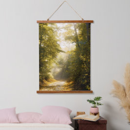 Gouden ochtendpark, originele fijne kunstdruk hangend wandkleed