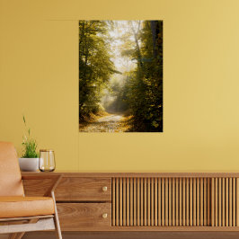 Gouden ochtendpark, originele fijne kunstdruk poster
