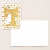 Gouden of Zilveren Folie Kerst Bell Blank Kaart (Display)