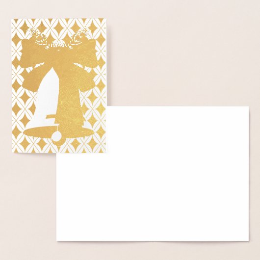 Gouden of Zilveren Folie Kerst Bell Blank Kaart (Display)