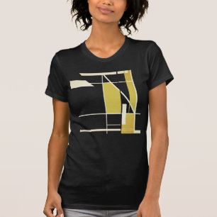 Gouden Off-White Geometrische Mozaïek Abstracte MC T-shirt