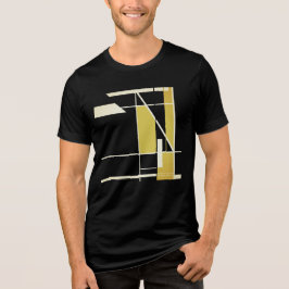 Gouden Off-White Geometrische Mozaïek Abstracte MC Tri-Blend Shirt