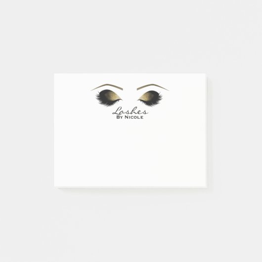 Gouden Ogen Make-up Wimpers Oogharen Gepersonalise Post-it® Notes (Voorkant)