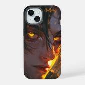 Gouden ogen man iPhone 15 case (Achterkant)