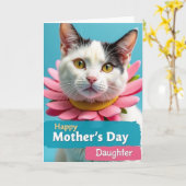 Gouden Ogen Moedersdag Kat Kaart (Gele Bloem)