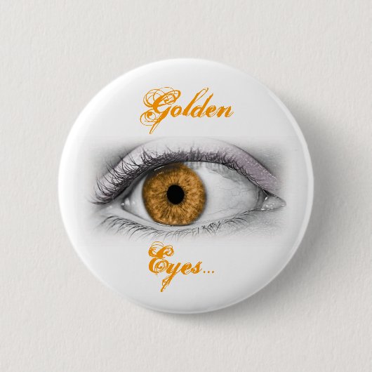 Gouden ogen... ronde button 5,7 cm (Voorkant)