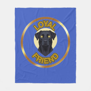 **Gouden Ogen Trouw Hond – Minimaal Zwart & Goud H Fleece Deken