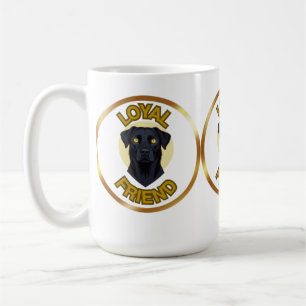 **Gouden Ogen Trouw Hond – Minimaal Zwart & Goud H Koffiemok