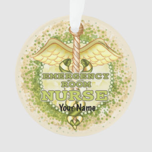Gouden OK-verpleegster Caduceus Ornament
