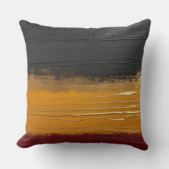Gouden oker grijs en Marsala gradiënt Kussen (Voorkant)