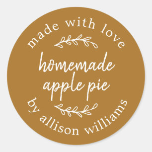 Gouden Oker Landelijke Thuisgebakken Gebak Appelta Ronde Sticker