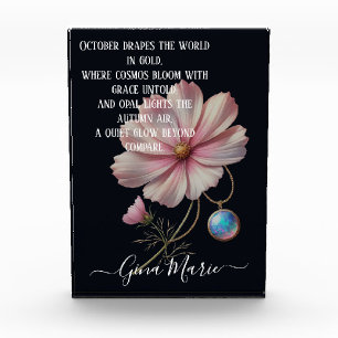 Gouden Oktober Gedicht met Cosmos en Opal Gloed Fotoblokken