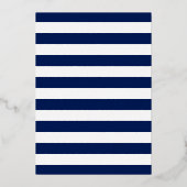 Gouden olievlek Nautical Stripes Anchor Wedding Folie Uitnodiging (Achterkant)
