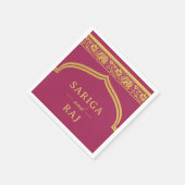 Gouden olifant en lotus bloem Mundap boog bruiloft Servet (Hoek)