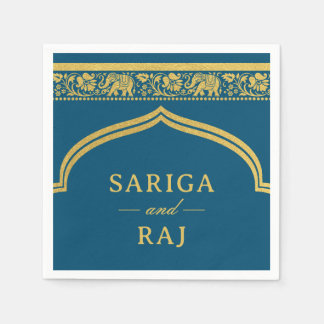 Gouden olifant en lotus bloem Mundap boog bruiloft Servet