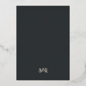 Gouden olifant en lotusbloem Indiase bruiloft Folie Uitnodiging (Achterkant)