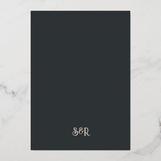 Gouden olifant en lotusbloem Indiase bruiloft Folie Uitnodiging (Achterkant)