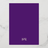 Gouden olifant en lotusbloem Indiase bruiloft Folie Uitnodiging (Achterkant)