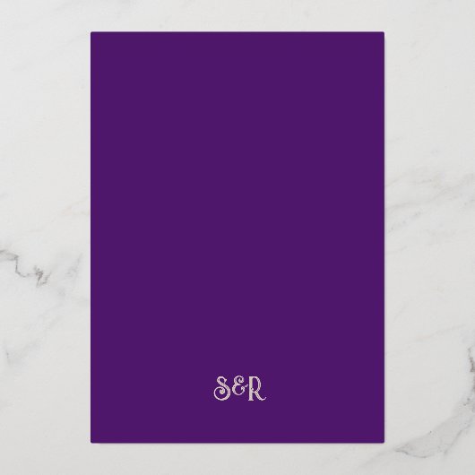 Gouden olifant en lotusbloem Indiase bruiloft Folie Uitnodiging (Achterkant)