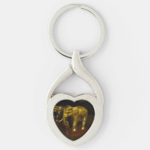 Gouden Olifant Hart Sleutelhanger