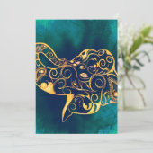 Gouden olifant kaart (Staand voorkant)