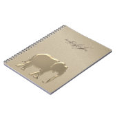 Gouden Olifant Luxe Monogram Notitieboek (Linkerzijde)