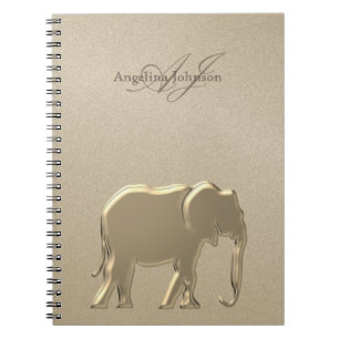 Gouden Olifant Luxe Monogram Notitieboek