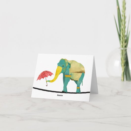 Gouden olifant Monogram Notecard Notitiekaartje (Achterkant)