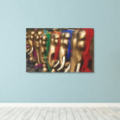 Gouden Olifanten Canvas Afdruk (Insitu (Houten vloer))