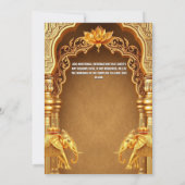 Gouden olifanten lotusbloem Aziatisch Hindoeïsme H Kaart (Achterkant)