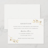 Gouden Olijfblad Tuin Trouwreceptie Informatiekaartje (Voorkant / Achterkant)