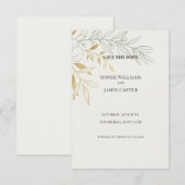 Gouden Olijftak Save the Date Kaart (Voorkant / Achterkant)