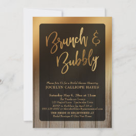 Gouden Ombre Barn Hout Brunch & Bubbly Kaart
