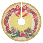 Gouden ombre en kant met kerstkrans kerstboom rok (Voorkant)