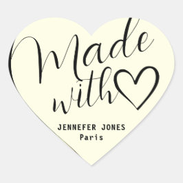Gouden Ombre Gemaakt met Liefde Kalligrafie Letter Hart Sticker