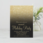 Gouden ombre glitter Kerstmisbedrijf Kaart (Staand voorkant)