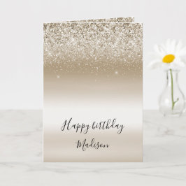 Gouden Ombre Glitter Sparkle Verjaardag Kaart