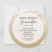 Gouden Ombre Glitzy Sweet Sixteen Kaart (Achterkant)