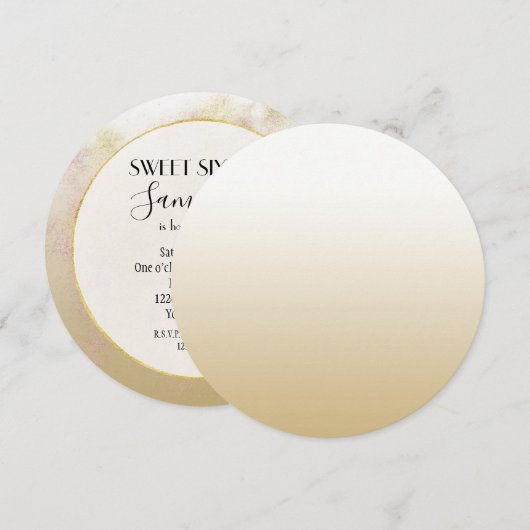 Gouden Ombre Glitzy Sweet Sixteen Kaart (Voorkant / Achterkant)