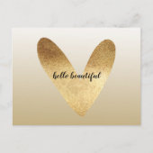 Gouden Ombre hart Briefkaart (Voorkant)