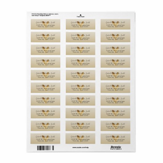 Gouden Ombre hart Etiket (Full Sheet)
